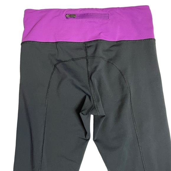 Lululemon Black Pink Tights w/Ruffle Surrounded Reflective Detail - Sz 6 - Picture 8 of 15